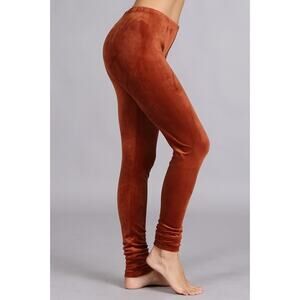 Chatoyant Plus Size Soft Velour Leggings Rust 2XL
